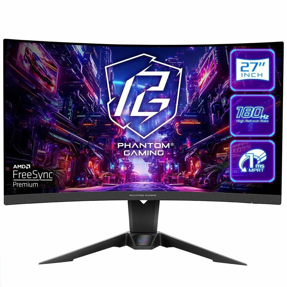 Монитор ASRock Phantom Gaming PG27QRT2A (VA, 2560x1440, 180Hz, HDR400)
