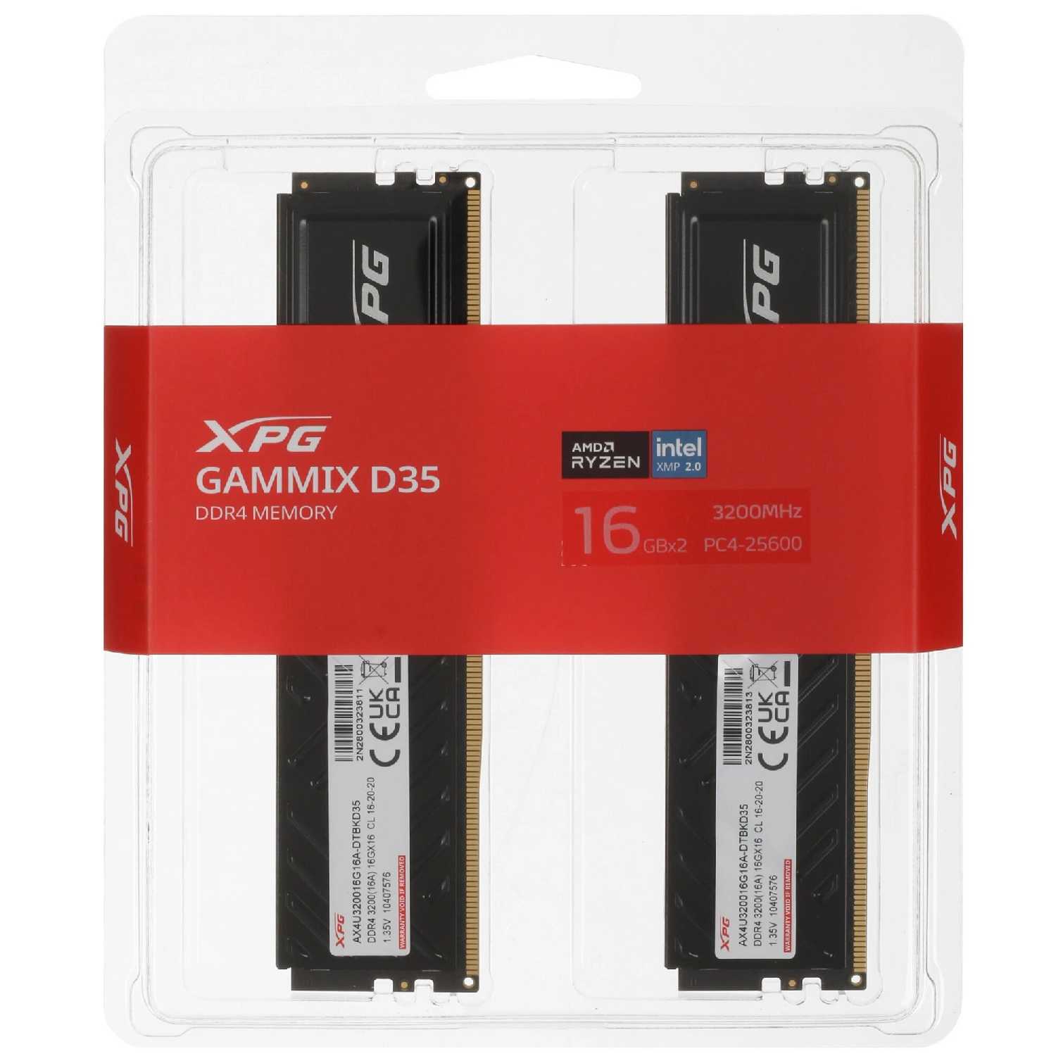 Оперативная память ADATA XPG GAMMIX D35 [8 ГБ DDR4 3200 МГц 16-20-20, AX4U32008G16A-SWHD35] фотография 5