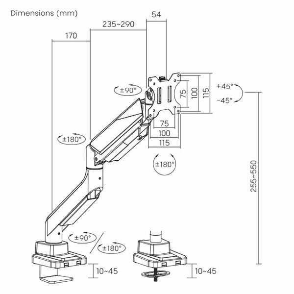 Кронштейн для мониторов Ultramounts UM717 (17