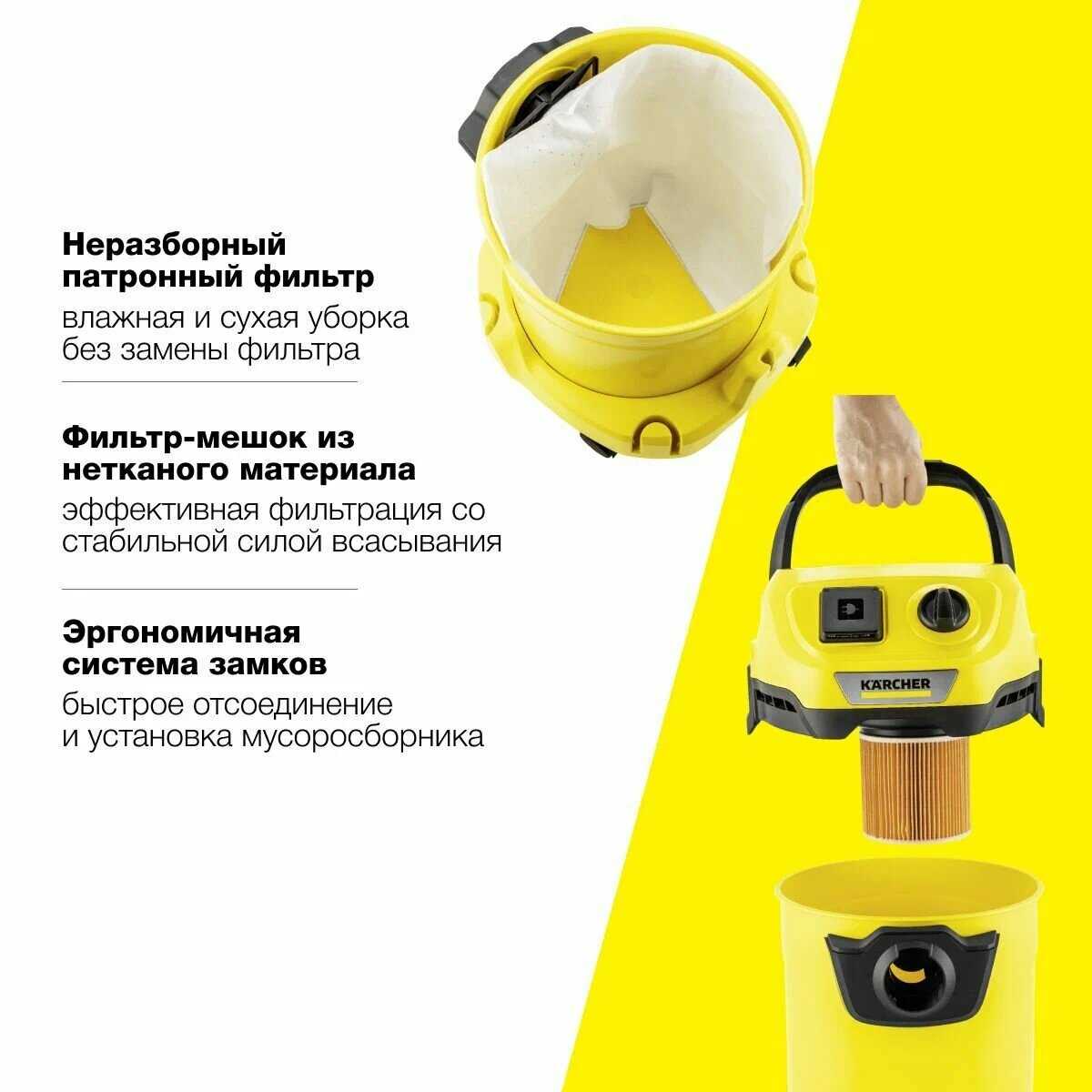 Хозяйственный пылесос Karcher WD 3 S V-17/4/20 (1.628-135.0) фотография 10