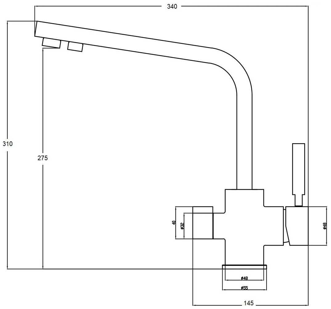 Смеситель для кухни (мойки) STEEL HAMMER SH 909 Black Br, рычажный фотография 1