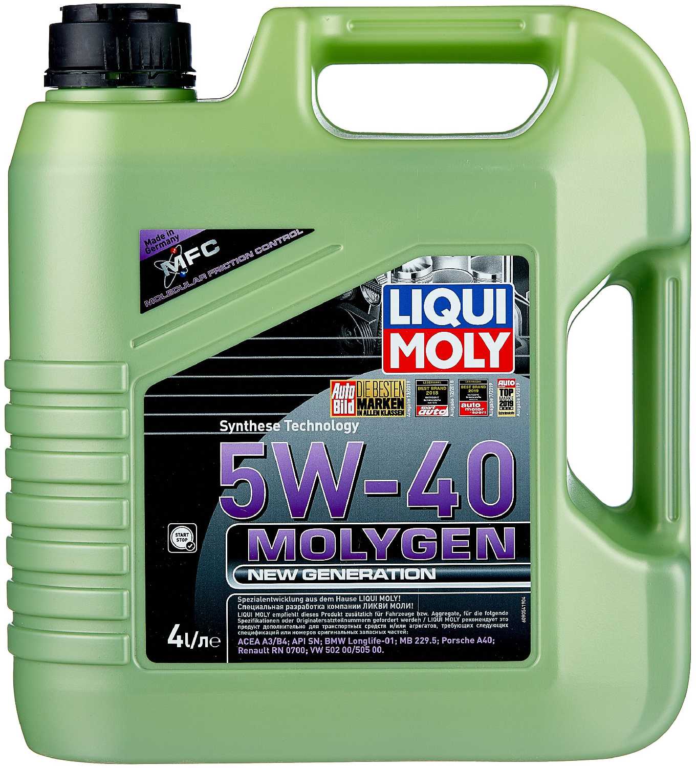 Синтетическое моторное масло LIQUI MOLY Molygen New Generation 5W-40 фотография 3