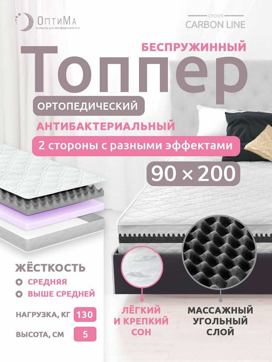 Топпер матрас ОптиМа ортопедический беспружинный (140х190 см, высота 5 см) фотография 30