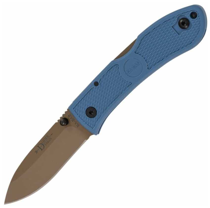 Нож складной Ka-Bar KA4062D2 Dozier Hunter, D2 Blade, Blue Handle