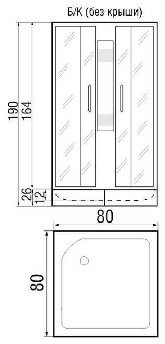 Душевая кабина River Neva 80/26 б/к средний поддон 80см*80см фотография 2
