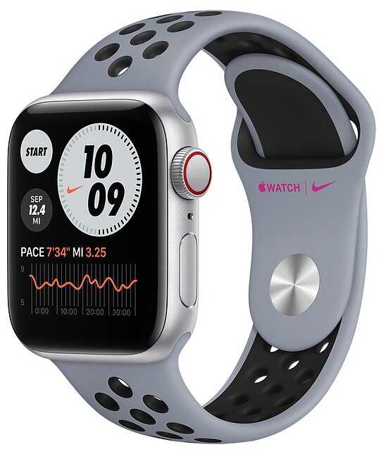 Умные часы Apple Watch SE GPS + Cellular 40мм Aluminum Case with Nike Sport Band фотография 4