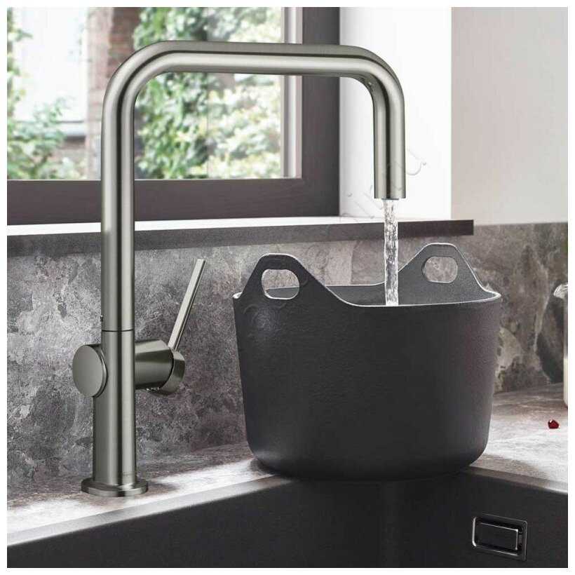 Смеситель Hansgrohe Talis M54 72806800 для кухни, с поворотным изливом, сталь фотография 1