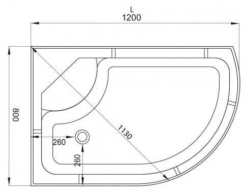Душевая кабина Deto 4512 L с подсветкой высокий поддон 120см*80см фотография 3
