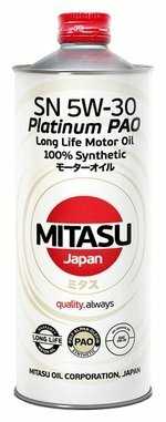 Синтетическое моторное масло Mitasu MJ-111 Platinum PAO SN 5W-30 фотография 1