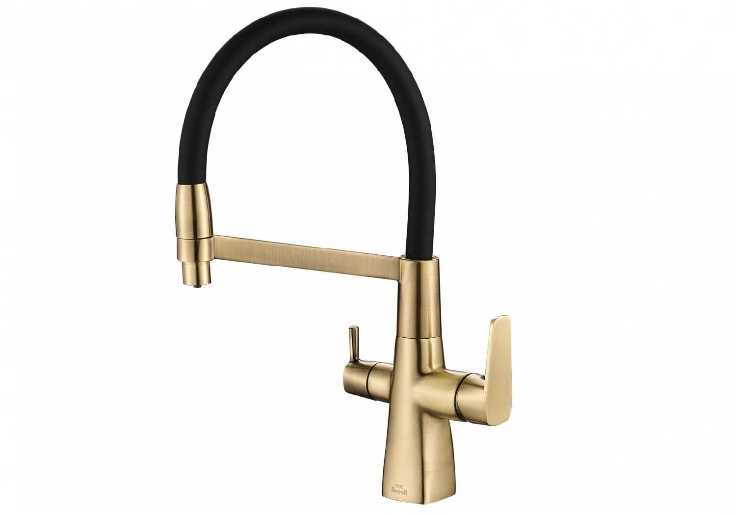 Смеситель для кухни (мойки) STEEL HAMMER SH 818 BRONZE, рычажный