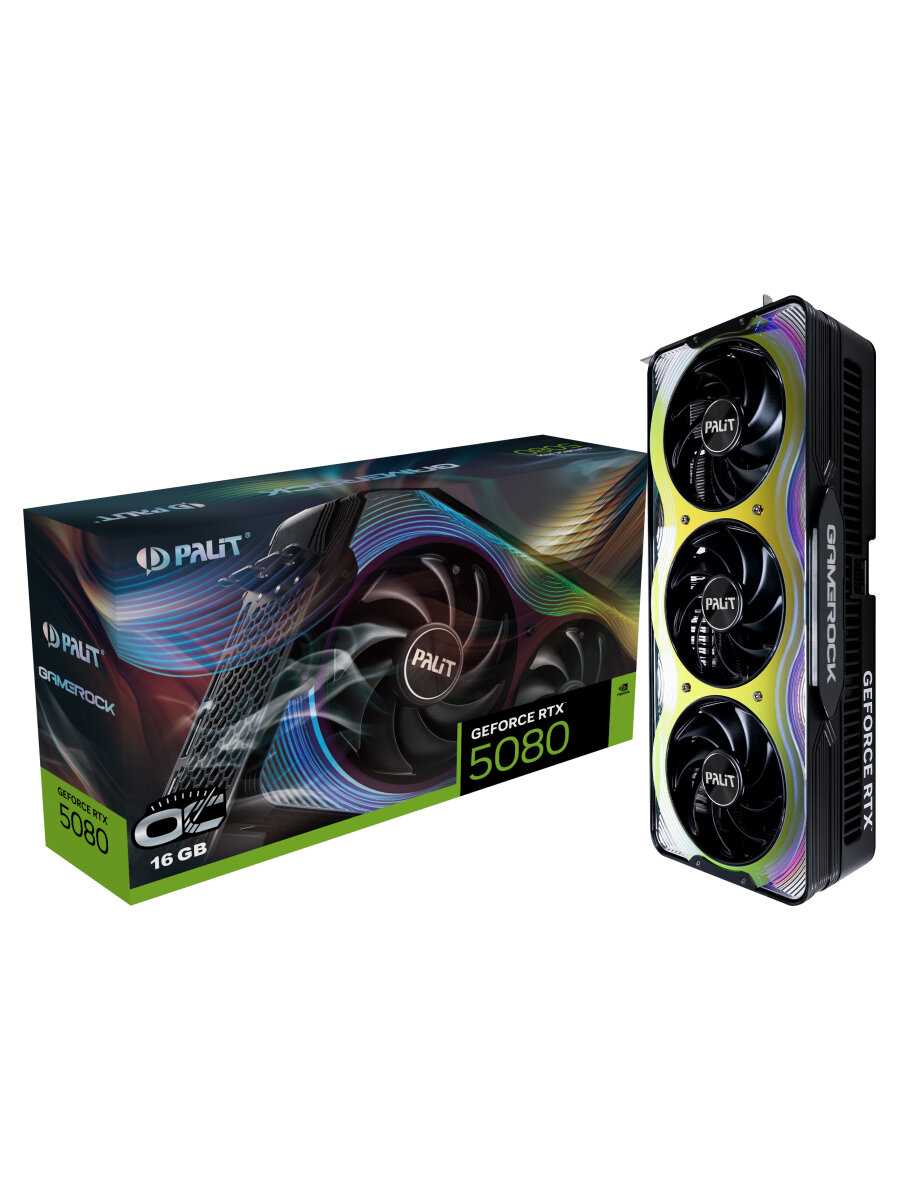 Видеокарта Palit GeForce RTX 5080 16GB GAMEROCK OC (NE75080T19T2-GB2030G) фотография 7