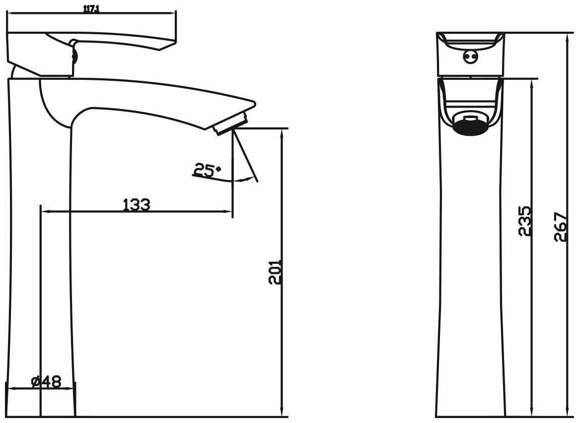 Смеситель для раковины (умывальника) KAISER Aurora 67033, рычажный фотография 5
