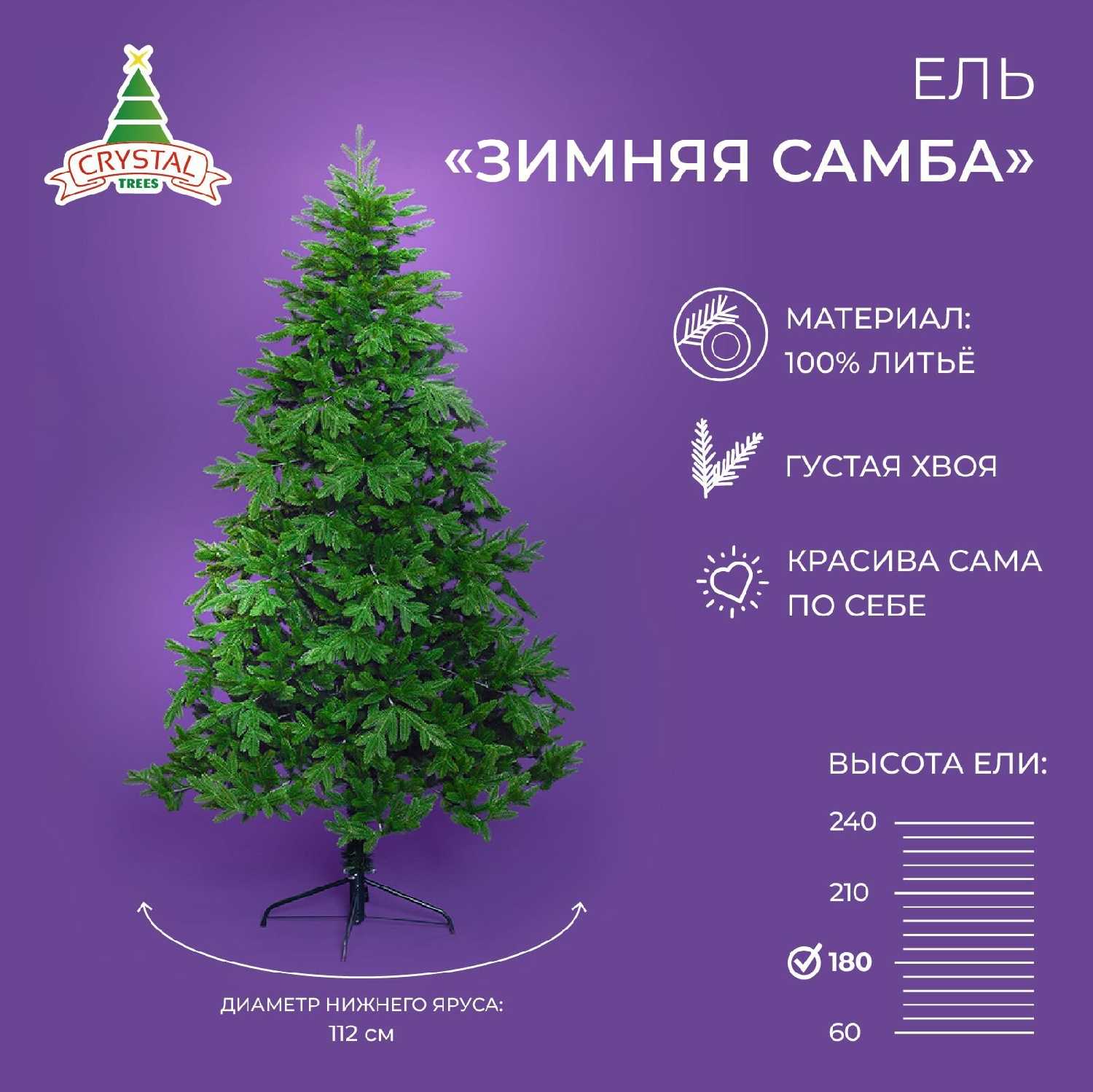 Искусственная елка новогодняя Литая Crystal Trees зимняя самба (180 см) фотография 9