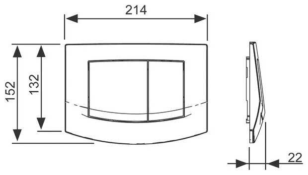 Кнопка смыва TECE TECEambia, механическая, для системы двойного слива фотография 2