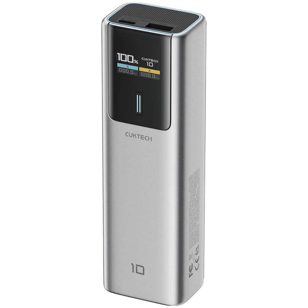 CUKTECH Внешний аккумулятор CUKTECH PB100P, 10000мАч, 1xUSB, 1xType-C, серый (ret) фотография 2