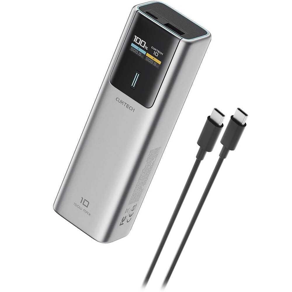 CUKTECH Внешний аккумулятор CUKTECH PB100P, 10000мАч, 1xUSB, 1xType-C, серый (ret) фотография 3