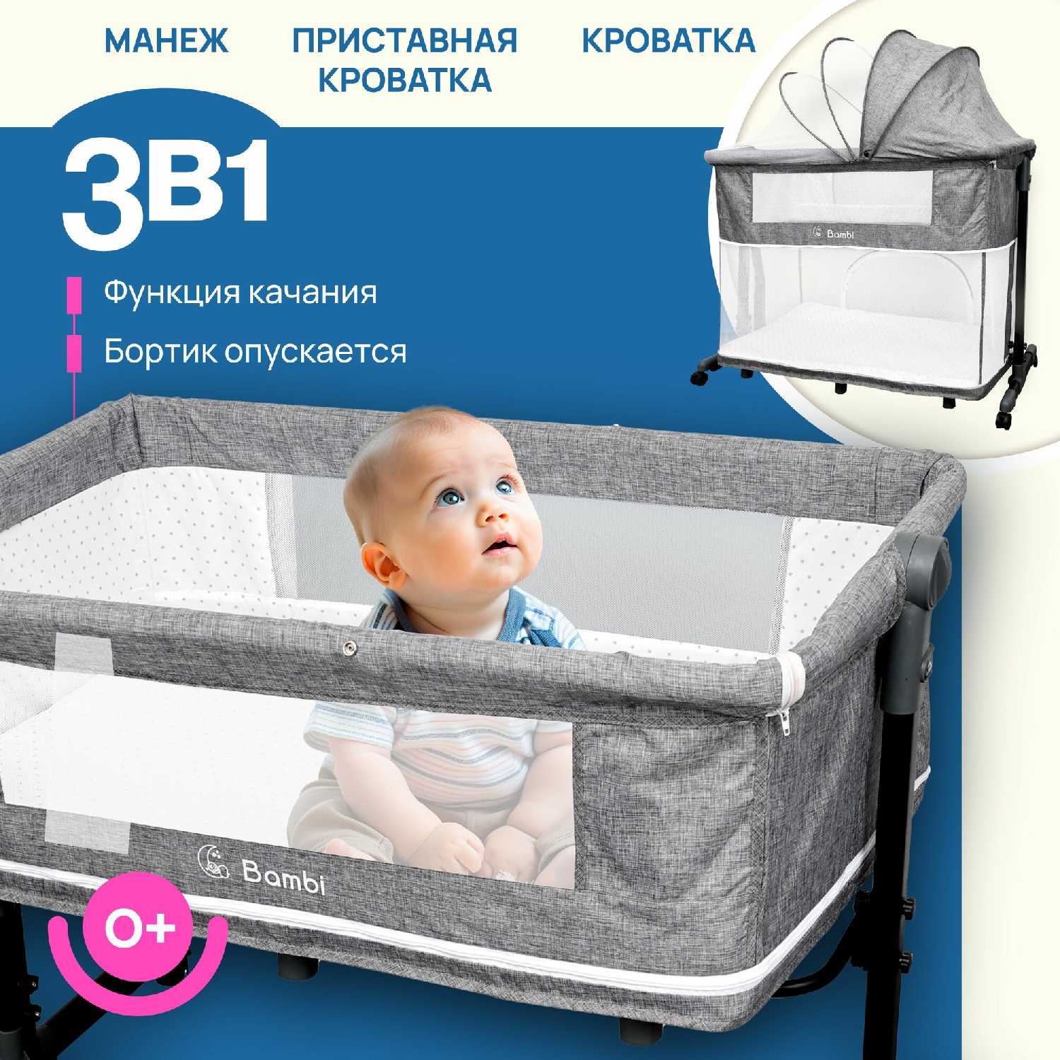 Детская кровать манеж Bambi (АМИ)