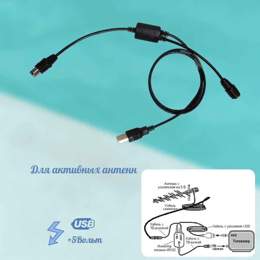 Инжектор питания ИП-02 для подключения антенны к USB-порту телевизора фотография 1