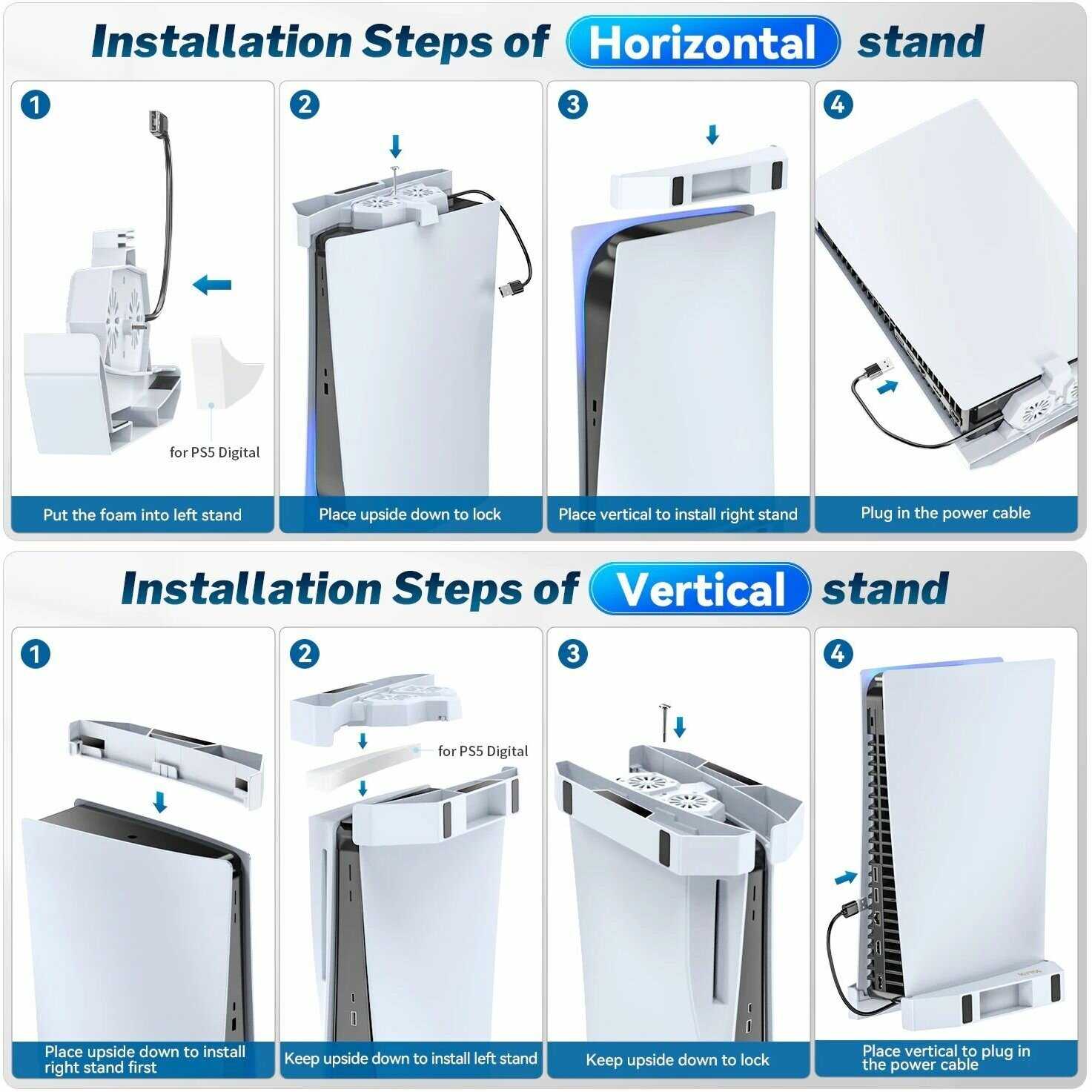 Аксессуары Kytok Подставка для PlayStation 5 с охлаждением [вертикальная и горизонтальная] фотография 5