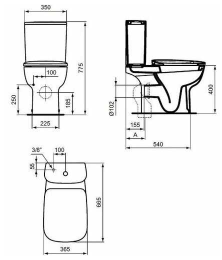 Унитаз, Писсуар, Бачок Ideal Standard T2834 фотография 7