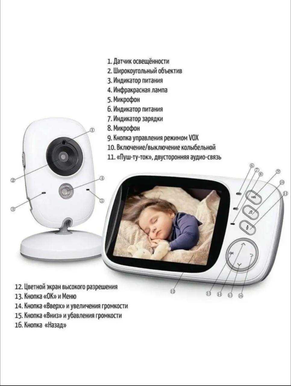 Беспроводная видеоняня Baby Monitor VB603 фотография 11