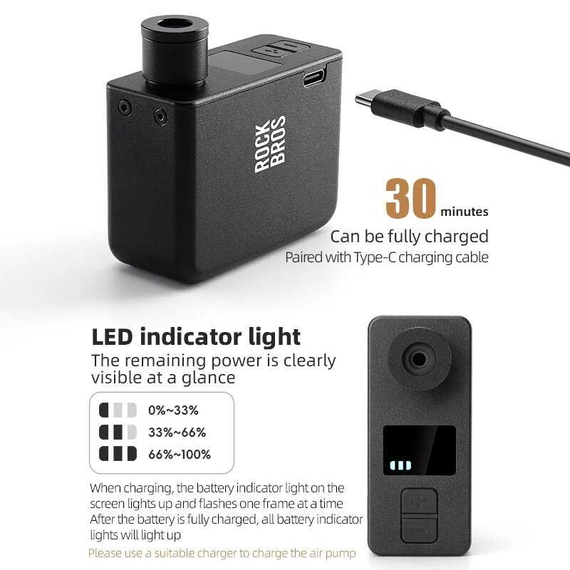 Насос велосипедный ROCKBROS компактный портативный фотография 5