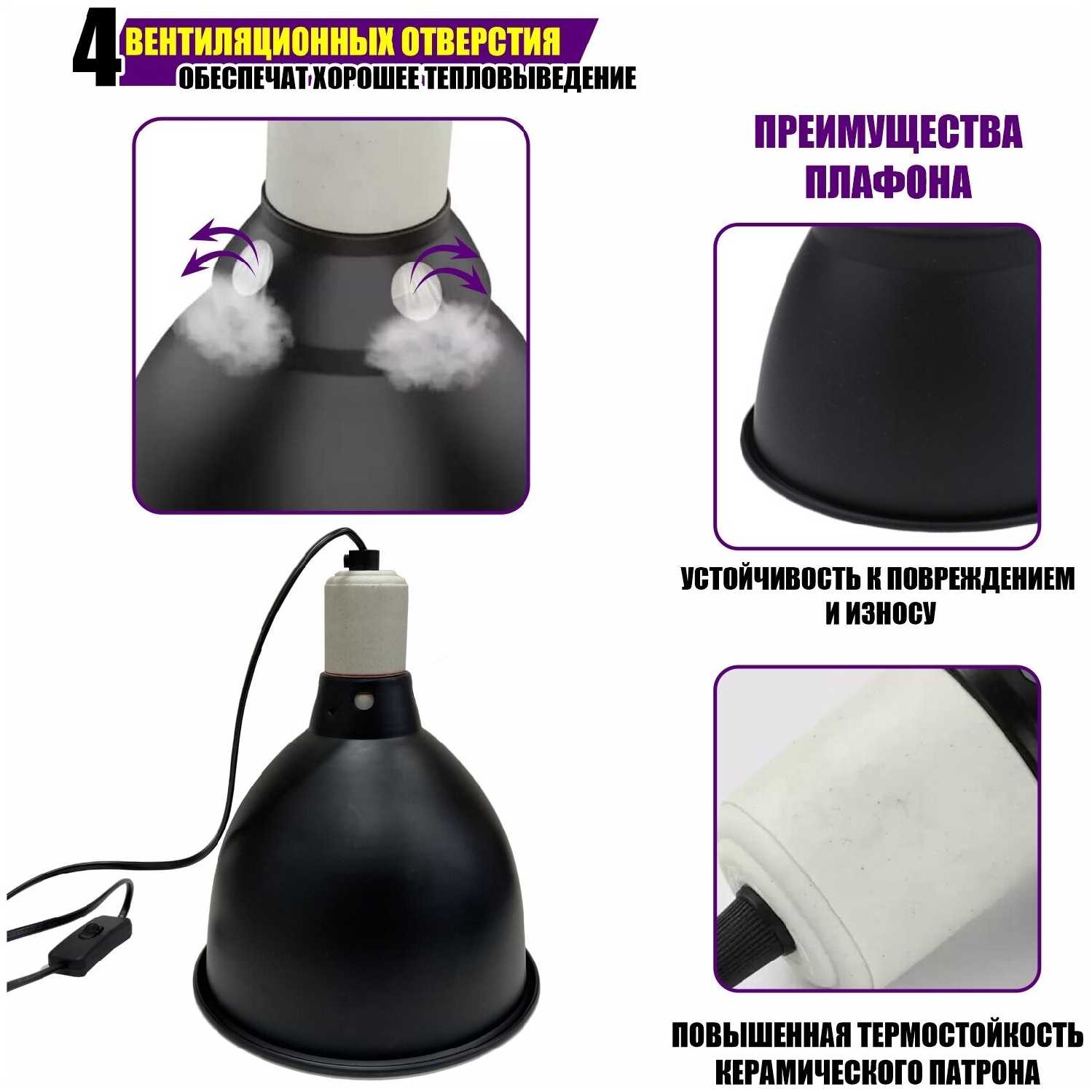 Защитный плафон для освещения террариума фотография 1