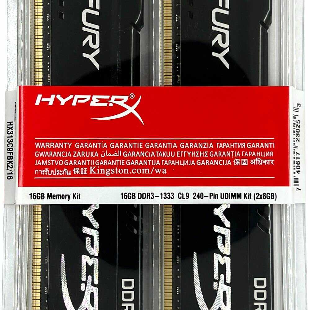 Оперативная память HyperX Fury 16 ГБ (8 ГБ x 2 шт.) DDR3 DIMM CL9 (HX313C9FBK2/16) фотография 14