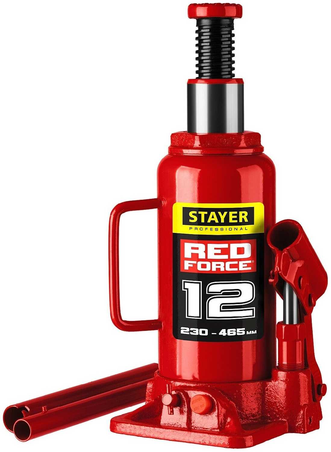 Домкрат бутылочный гидравлический STAYER Red Force (43160-12)