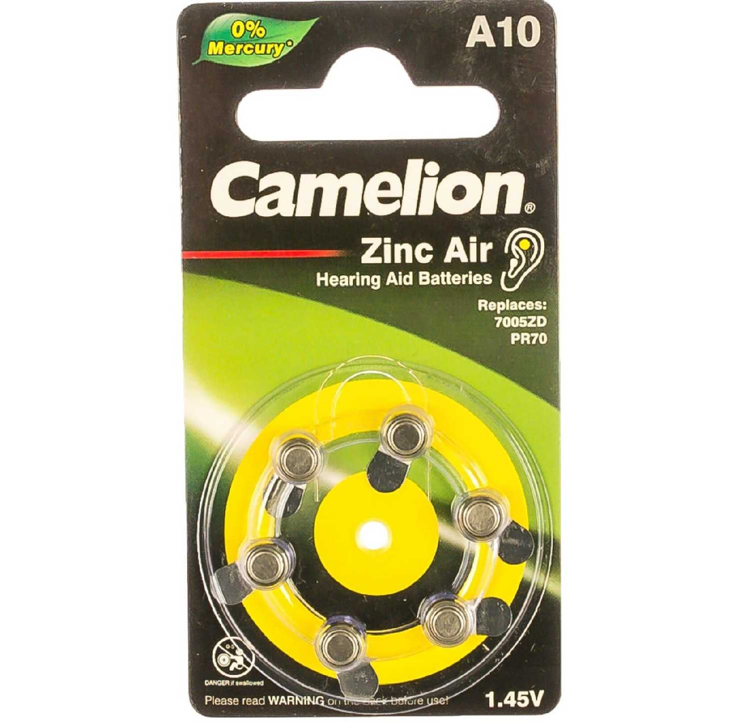 Батарейки Camelion Zinc Air 10 Mercury Free (A10-BP6) фотография 3