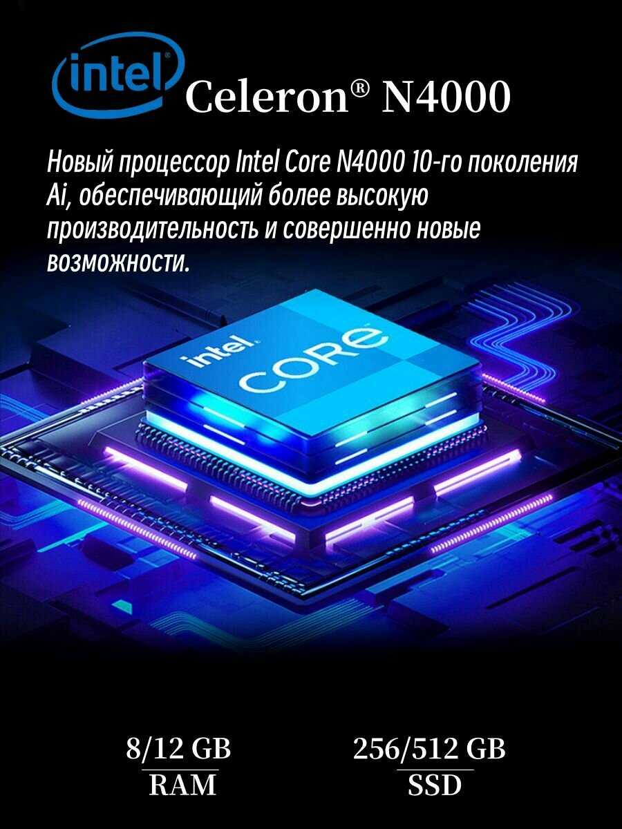 Ноутбук Intel N95, 16GB, 512GB, 15,6