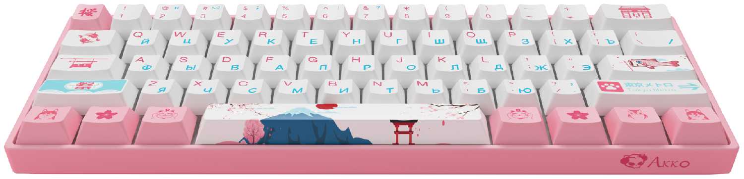 Игровая механическая клавиатура AKKO 3061 World Tour Tokyo R2 (Rus), CS Gateron Pink фотография 2