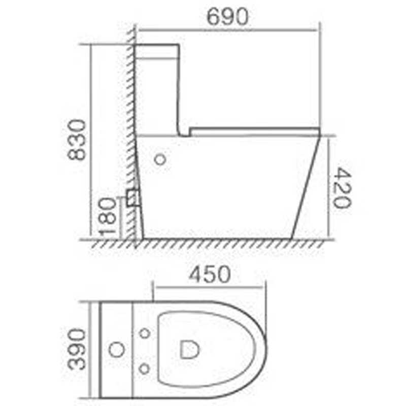 Унитаз напольный TIMO KERAMIIKKA RIMLESS KULO TK-401 фотография 7