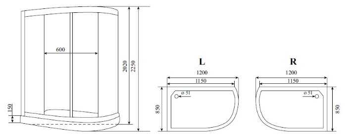 Душевая кабина Timo T-8802 R низкий поддон 120см*85см фотография 3