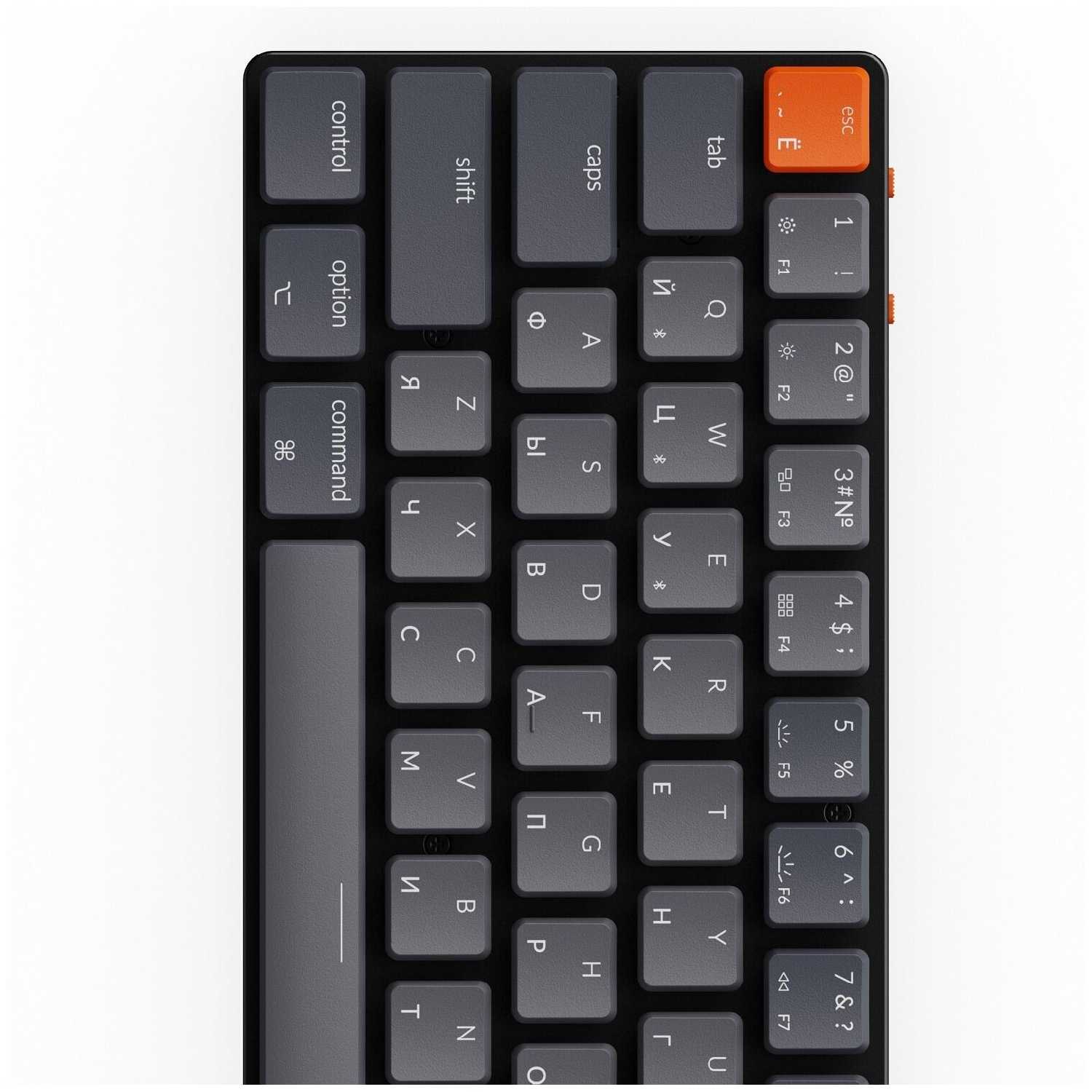 Беспроводная механическая ультратонкая клавиатура Keychron K7 с русской раскладкой, 68 клавиши, RGB подсветка, Red Switch фотография 2