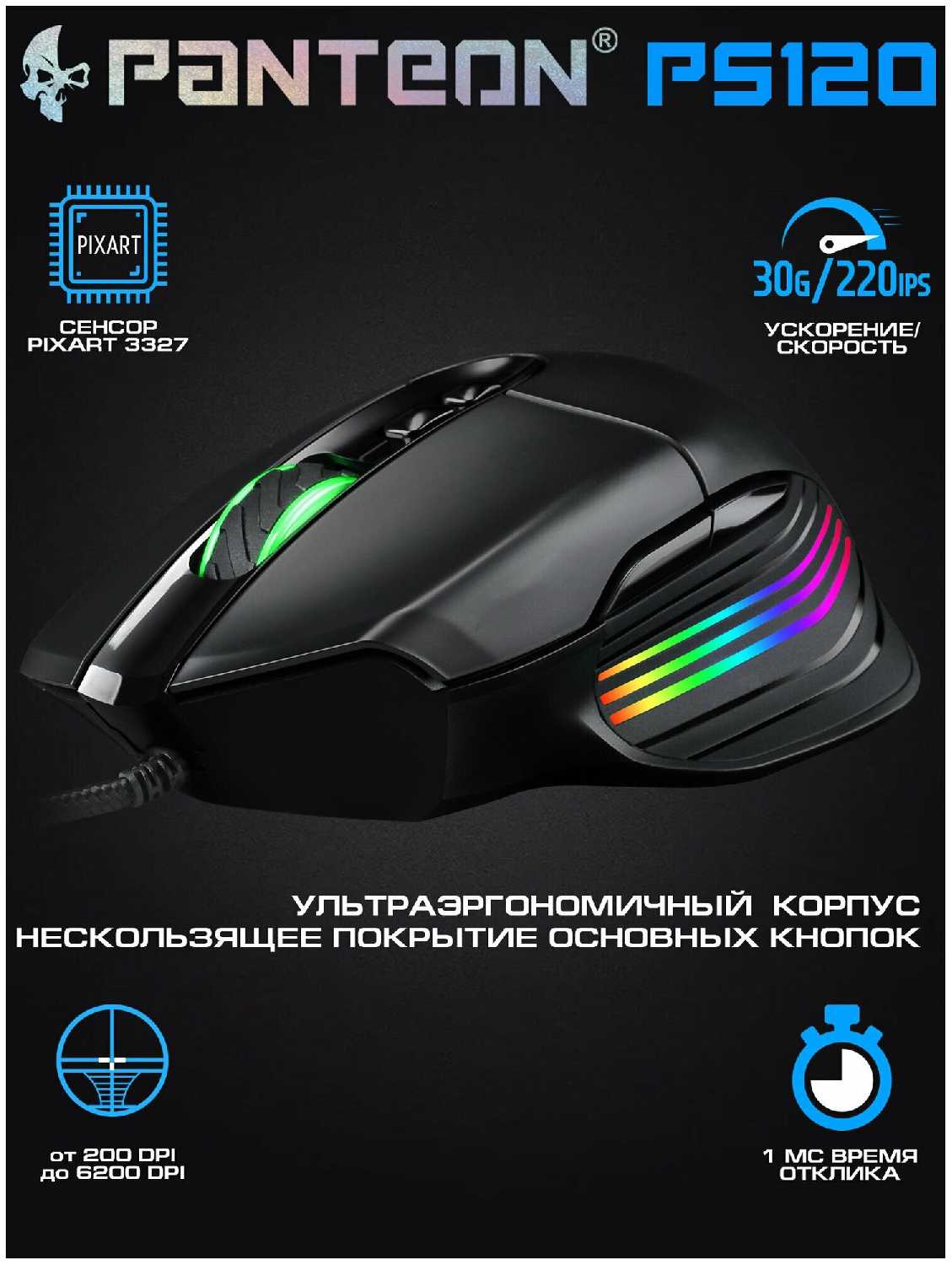 Мышь проводная Jet. A PANTEON PS120 (PANTEON PS120) фотография 2