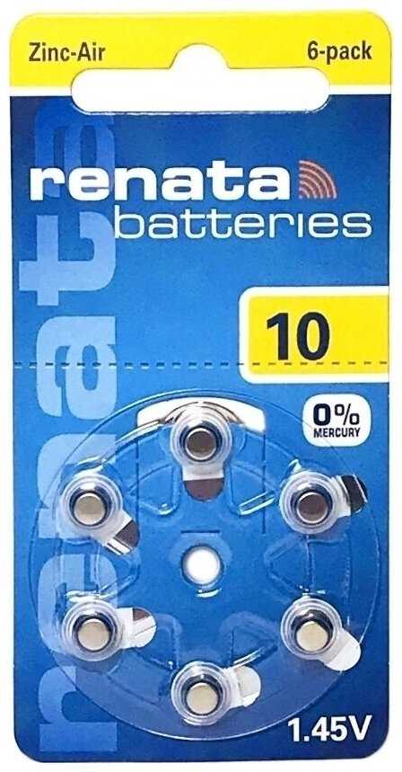 Батарейки для слуховых аппаратов Renata p10, 30 шт