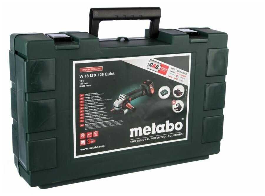Аккумуляторная УШМ Metabo W 18 LTX 125 (602174650) фотография 10