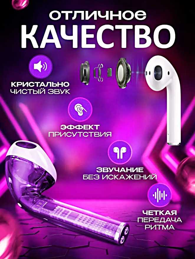 Беспроводные наушники A.Pods 2 PREMIUM Series, Сенсорные Bluetooth наушники для смартфона, Зарядный кейс, Белый фотография 2