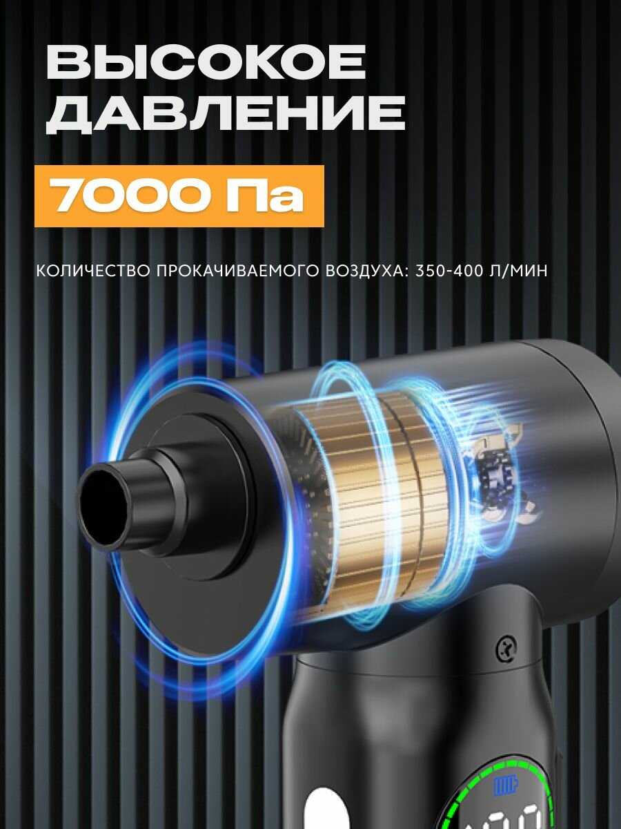 Воздуходувка 3 в 1 - насос, пылесос и очиститель, 7800 Па, 6000 мАч (AVA-AIR-004) фотография 7