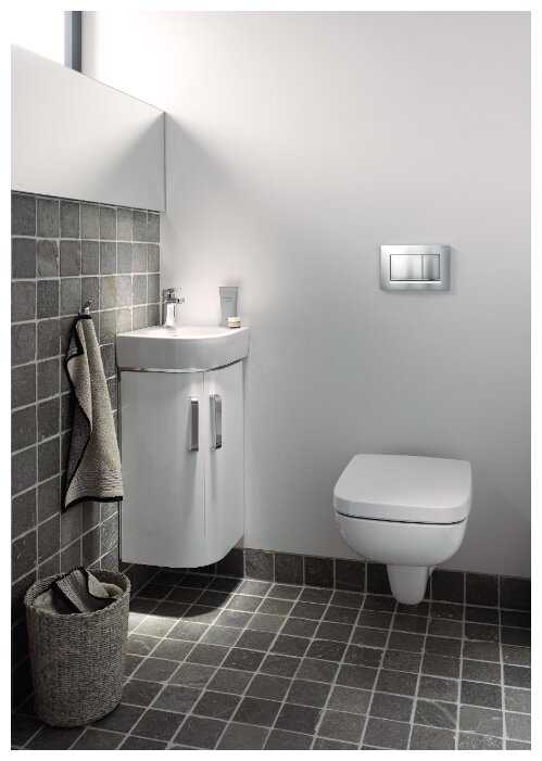 Чаша унитаза подвесная GEBERIT Renova Compact Square 206145000 с горизонтальным выпуском фотография 14