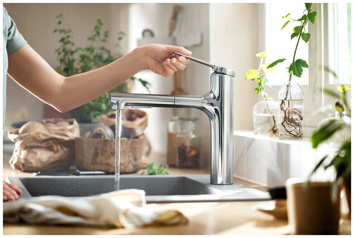 Кухонный смеситель Hansgrohe Zesis M33 2jet для кухни 160мм с вытяжным душем sBox lite [74804670] фотография 2