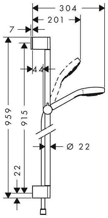 Душевой гарнитур hansgrohe Croma Select S 1jet 26574400, комбинированное фотография 1