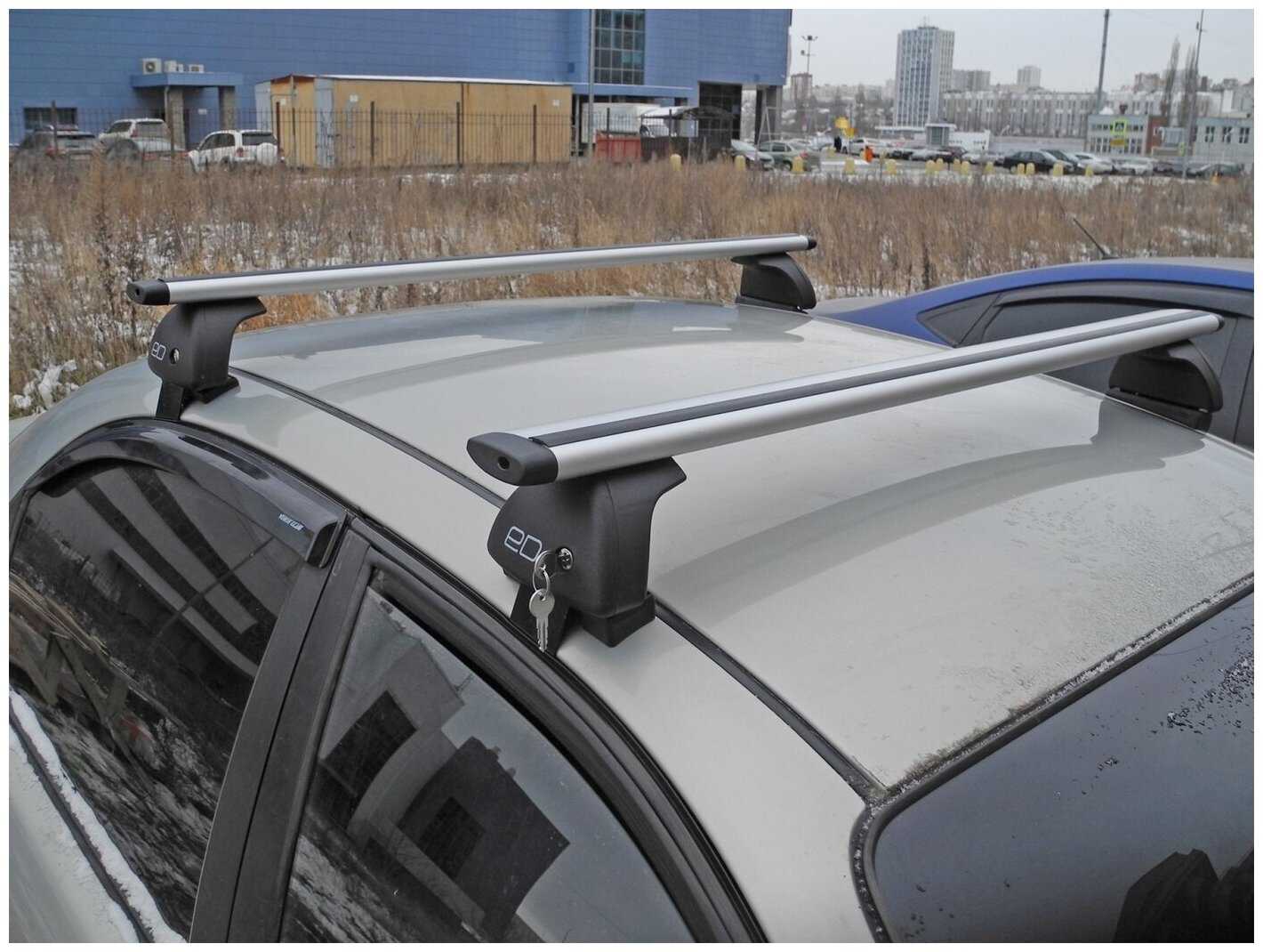 Багажник на LADA XRay (5-dr SUV) 16-, Евродеталь, крыловидные дуги, с замком фотография 2