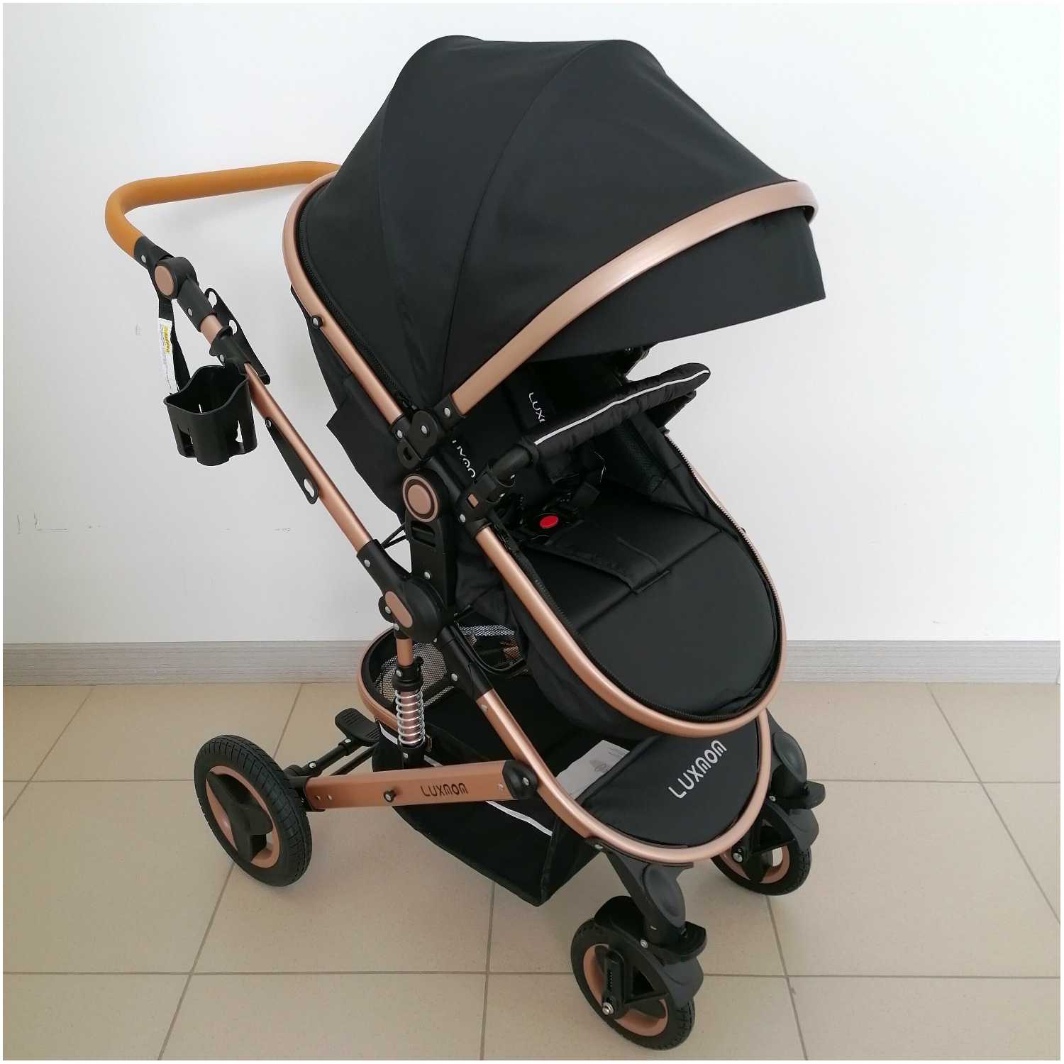 Детская Коляска 3в1 LUXMOM 530W, коляска для новорожденных, цвет черный, коляска-трансформер фотография 3