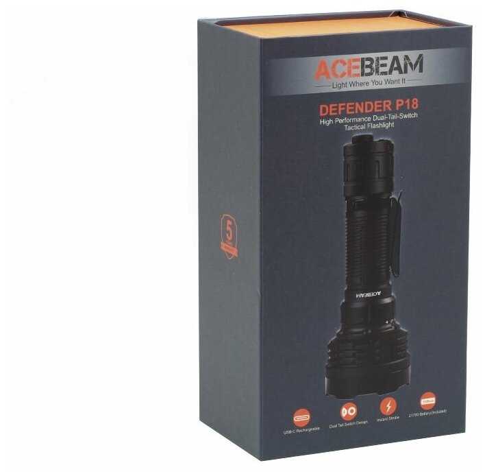 Тактический фонарь Acebeam P18 Defender (Комплект) фотография 6