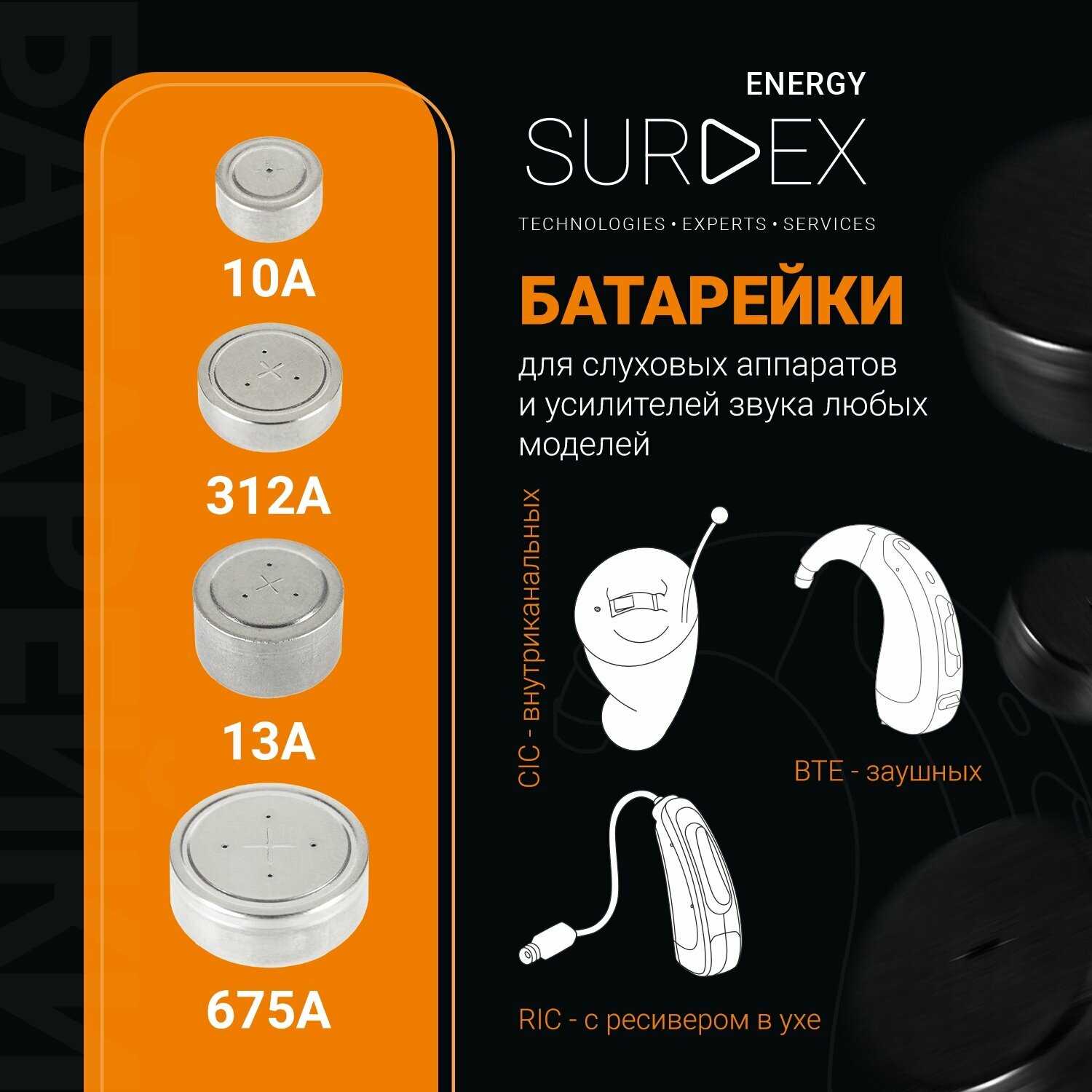 SURDEX Energy Батарейки для слуховых аппаратов (ZA13) фотография 4