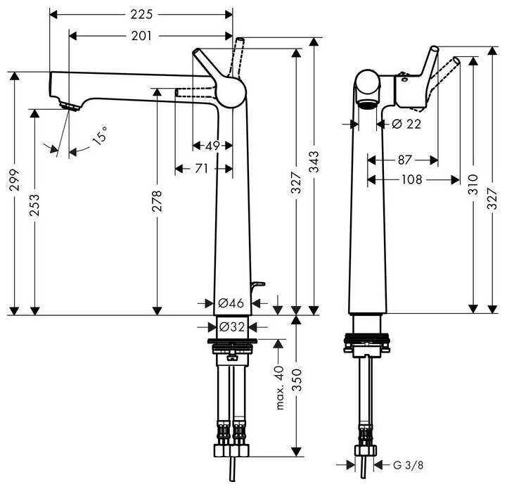 Смеситель универсальный hansgrohe Talis S 72115000, рычажный фотография 1