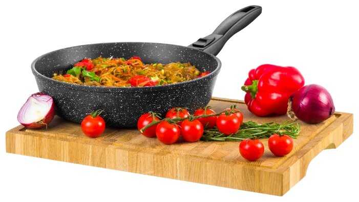 Сковорода 26 см Elan Gallery Гармония вкуса Черный мрамор, без крышки, со съемной ручкой фотография 10