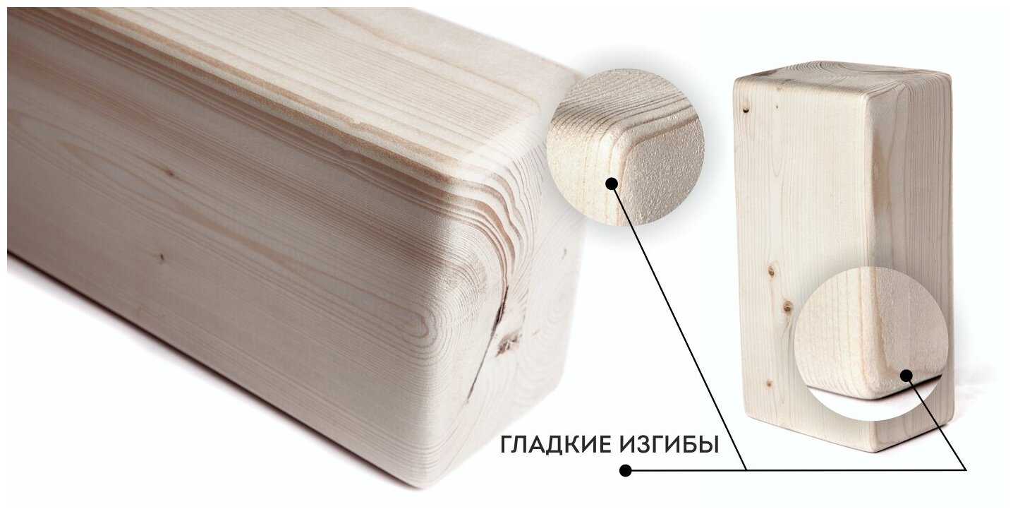 Кирпич для йоги шлифованный из натуральной сосны люкс, Блок для йоги деревянный 23х11х8 см, Комплект 2шт фотография 4